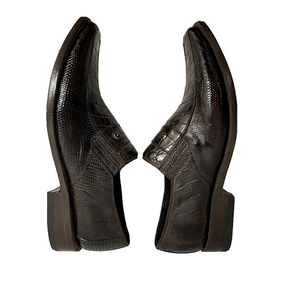 Vintage Tiger Mens Brown Alligator Exotic Leather Loafers Shoes US 10.5 Slip On - Picture 7 of 12